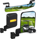 Golf Cart Mirrors Kit for EZGO Club Car Yamaha, No-Drilling Night Safety by Cartalia