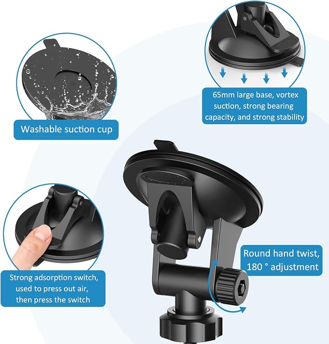 Radar Detector Mount Kit – Super Strong Suction Cup Windshield Holder + - Image 3