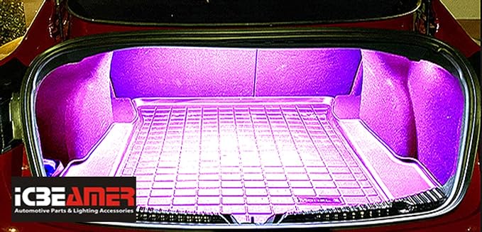 ICBEAMER 12" Purple 18SMD 2835 LED Strip Light Universal Fit Car Trunk Cargo - Image 5