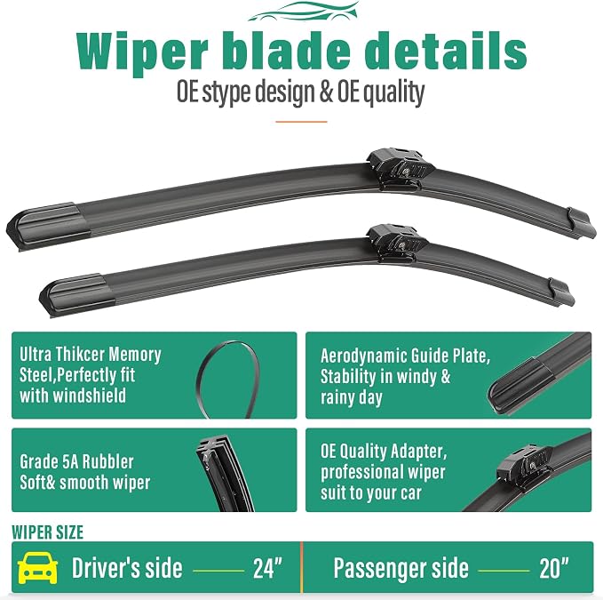 24" 20" 13" Windshield Wiper Blades Replacement - Image 3