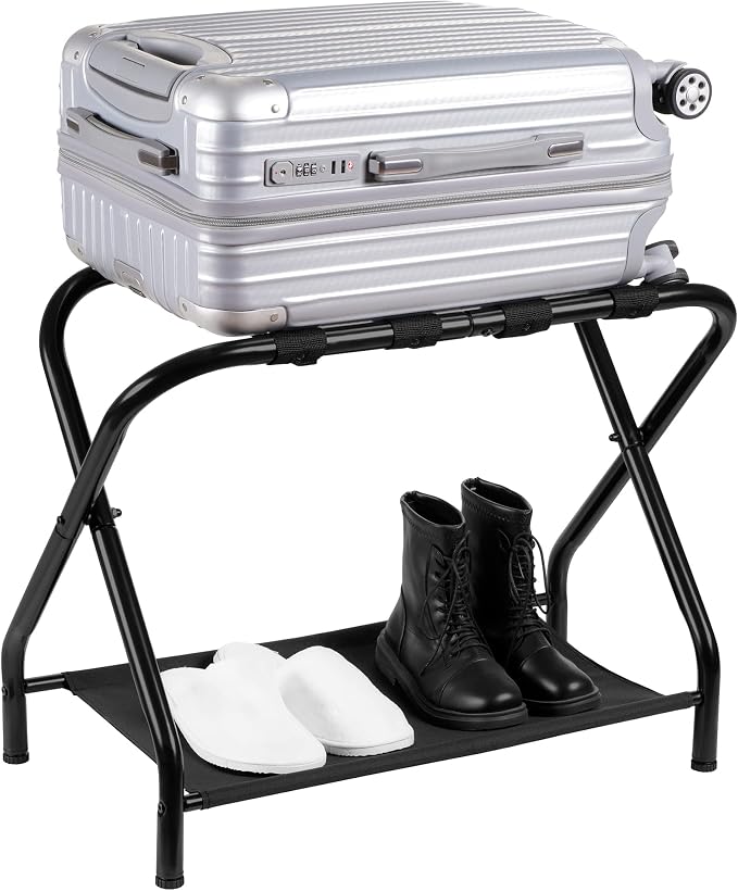 Heybly Luggage Rack, Steel Folding Suitcase Stand - Image 2