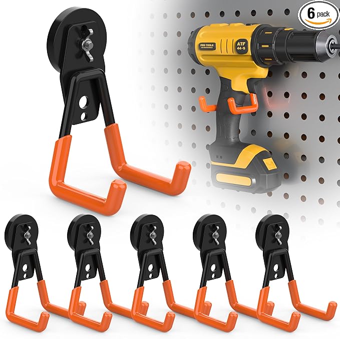 6 Pack Large Magnetic Hooks Heavy Duty Extra Strong Magnetic Garage Hooks Big by Laowu