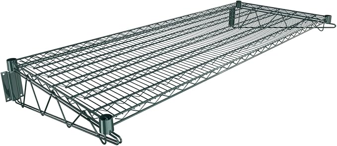 24" x 60" Green Epoxy Wire Wall Mount Shelf by Krollen+Industrial