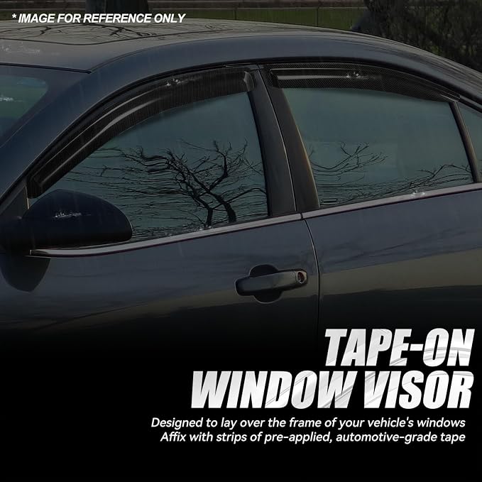 Auto Dynasty 4Pcs Carbon Fiber Pattern Window Visors Compatible - Image 3