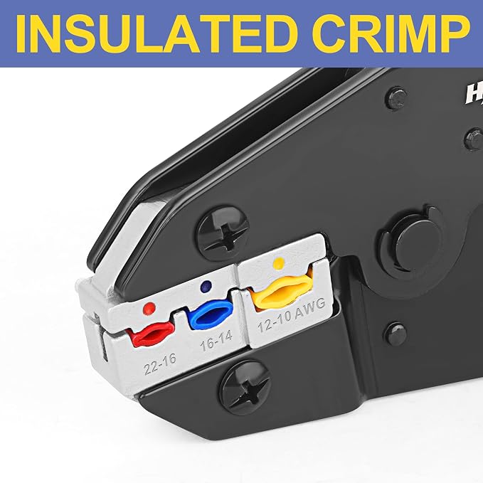 haisstronica Crimping Tool for Insulated Electrical Wire Connectors-AWG 22-10 - Image 3