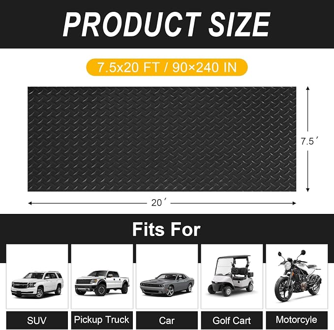 7.5x20 FT Garage Floor Mat, 2.8mm Thickened Flooring Roll - Image 2