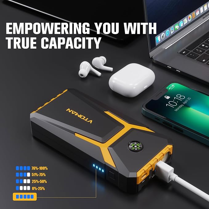 VTOMAN V6 Pro Jump Starter, 2000A Car Battery Jumper Starter Portable - Image 3