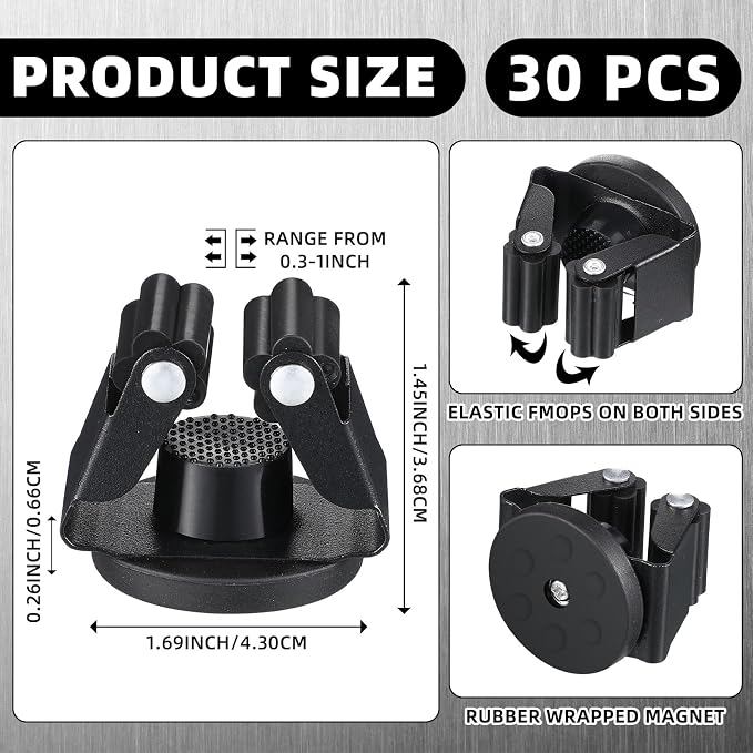 30 Pcs Magnetic Mop Broom Holder Movable Magnetic Broom Holder Rack, Anti Slip - Image 2