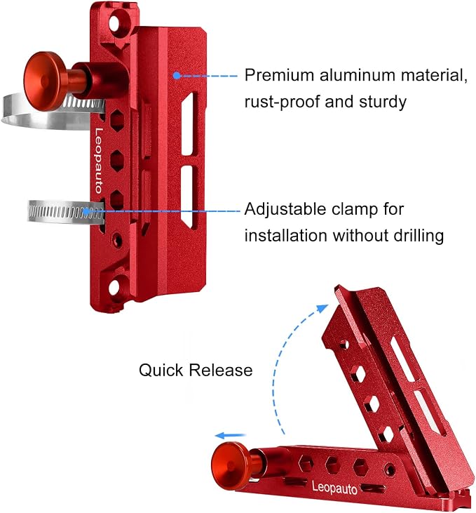 Universal Vehicle Fire Extinguisher Bracket, Aluminum Adjustable Quick Release - Image 6