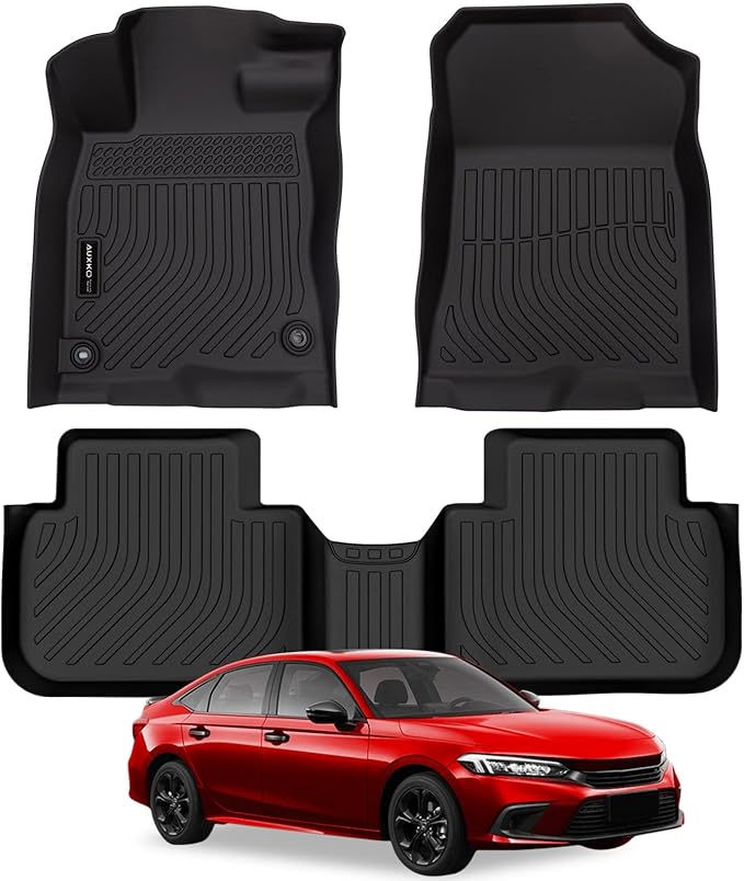 AUXKO All Weather Floor Mats for Honda Civic 2022-2025 2026 Sedan Hatchback Si by AUXKO