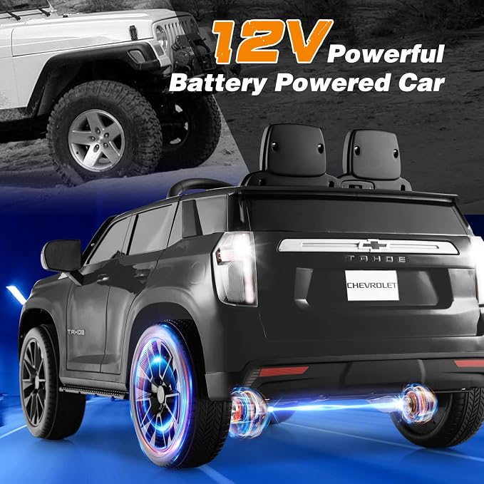 HONEY JOY Ride On Truck, 12V Licensed Chevrolet Tahoe, Chevy Electric Vehicle - Image 7