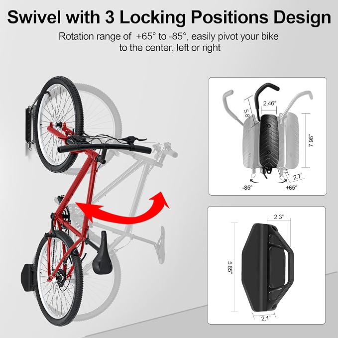 Swivel Bike Wall Mount, Vertical Bike Rack - Image 4