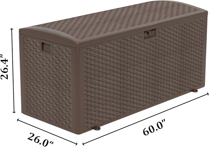 Premium Pro Edition 180 Gallon Lockable Resin Deck Box, Waterproof & - Image 2