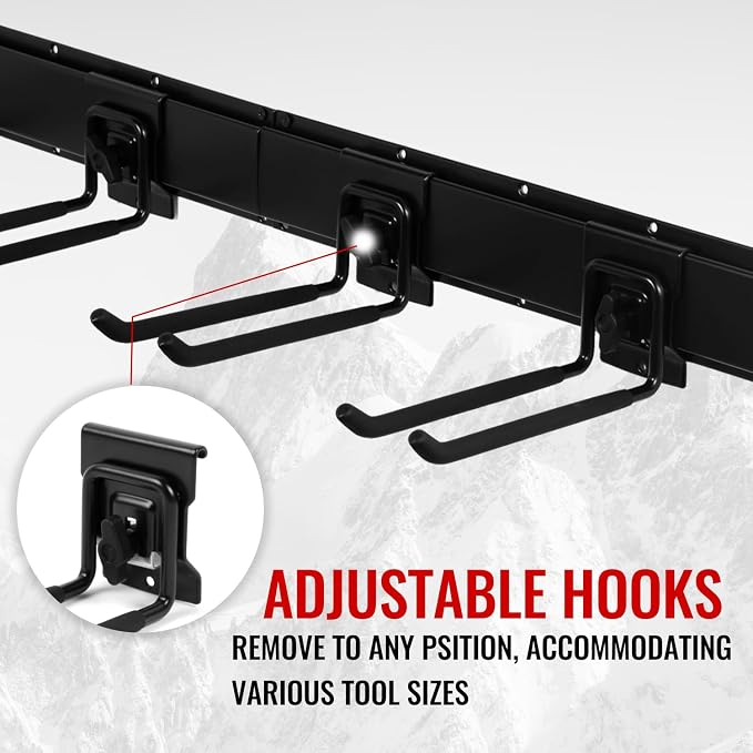 Locking Garden Tool Organizer, Garage Organization Wall Mount Storage Rack - Image 5