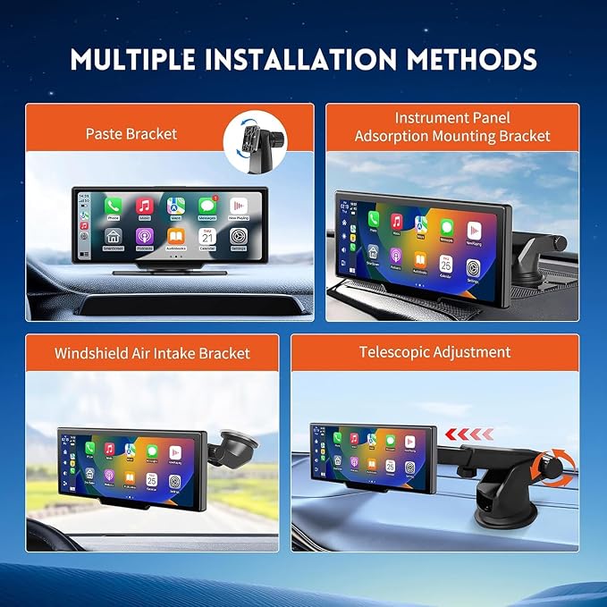 10.26" Wireless Carplay Screen, Portable Car Play & Android Auto Screen - Image 6