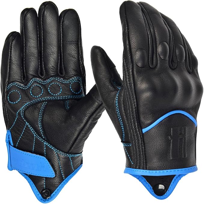 Harssidanzar Leather Motorcycle Gloves by Harssidanzar