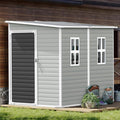 8x4x6 FT Resin Lean to Shed, Waterproof Outdoor Storage Shed by SELLERWE