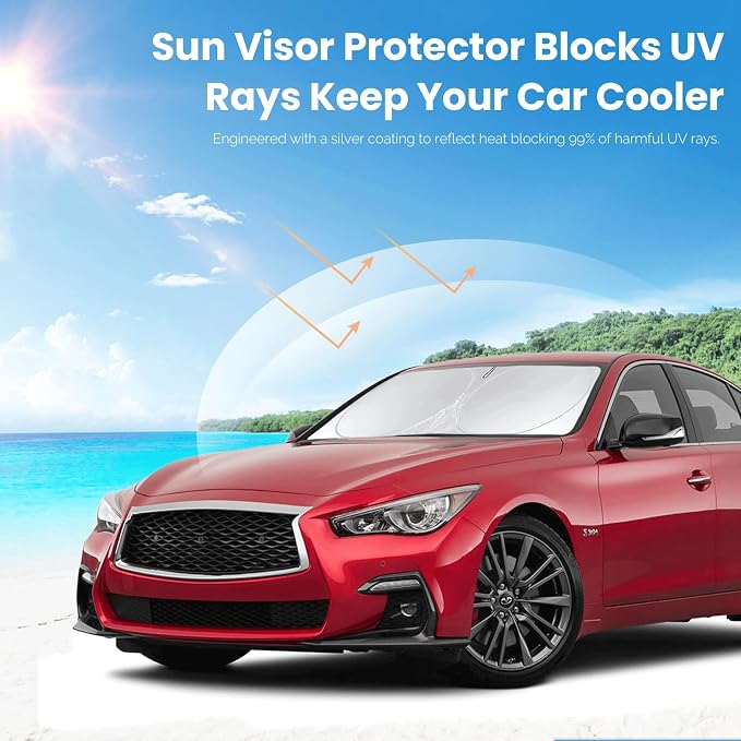 Custom Fit Infiniti Q50 Windshield Sunshade - Image 5