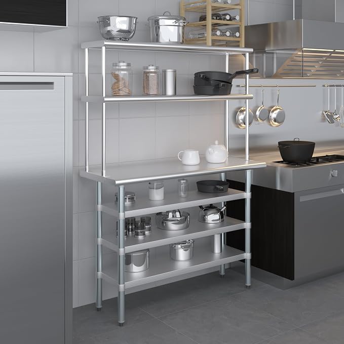 Amgood 18" x 48" Stainless Steel Work Table - Image 6