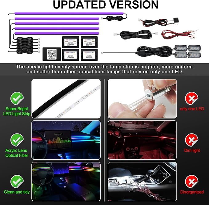 Acrylic Interior Car LED Strip Light - Image 5