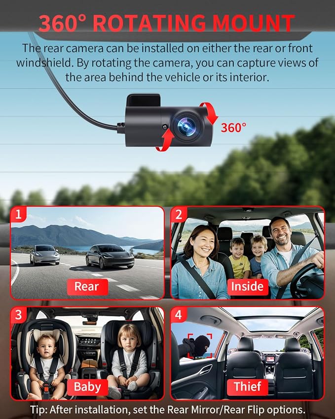 Dash Cam Front and Rear, 4K Full HD Dual Dash Camera - Image 7