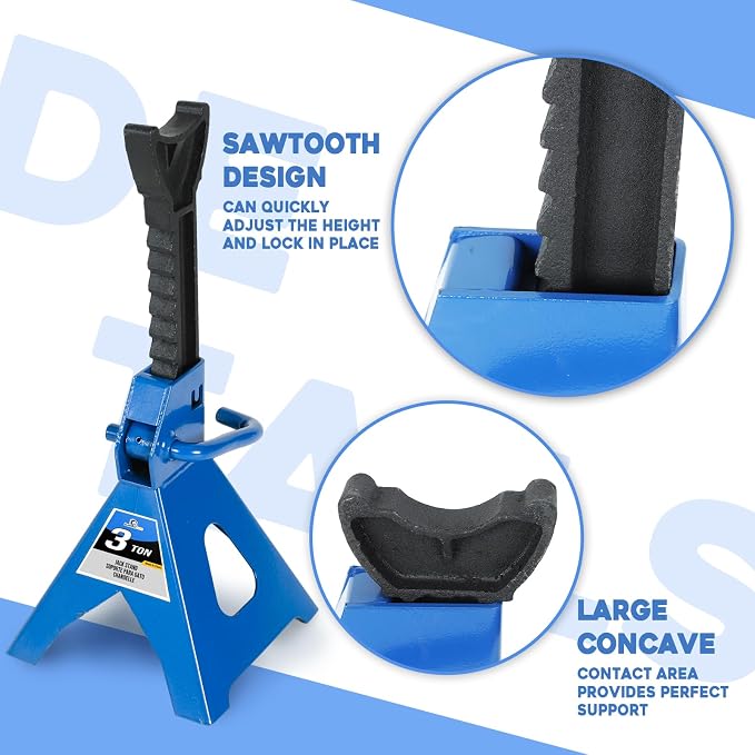 3 Ton Automotive Jack Stands, Heavy Duty Steel Car Lifting Stand - Image 2