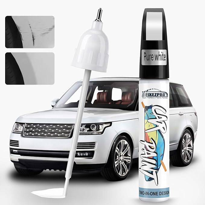 White Car Paint Touch Up, Car Paint Scratch Repair Pen, Color Accurate by FIXEZPROCarPaint