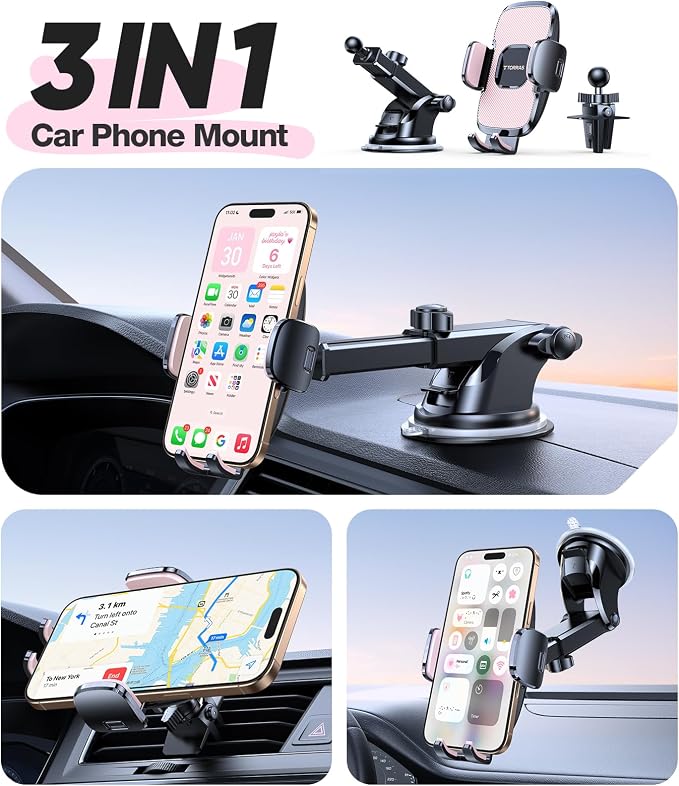 TORRAS Pink Phone Holders for Your Car【True Military-Grade & Strongest Suction】 - Image 9