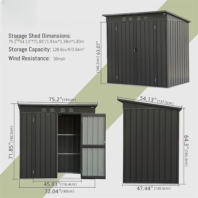 IKERY Galvanized Steel Garden Shed - Image 7