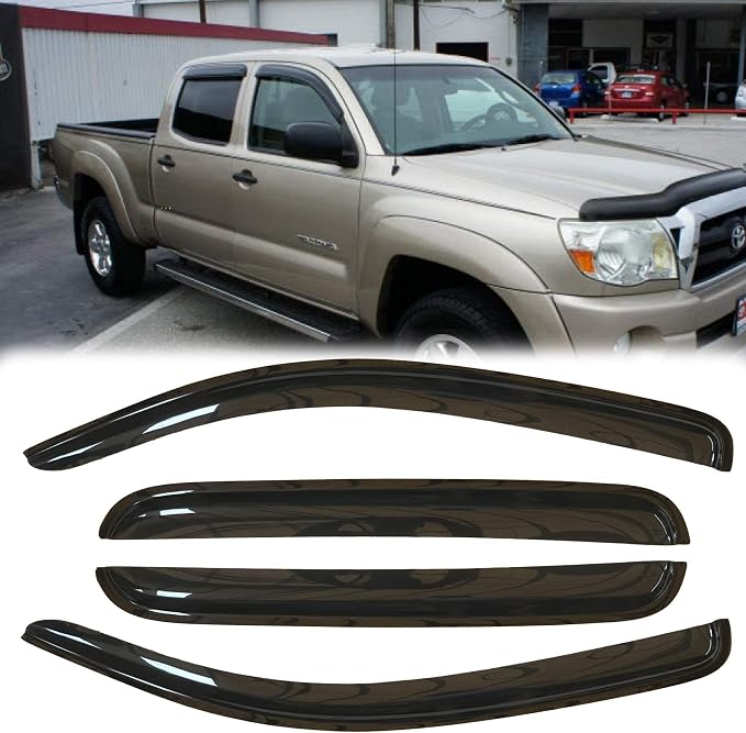 4pcs Outside Mount Style Window Rain Guards Durable Side Window Wind Deflectors - Image 2