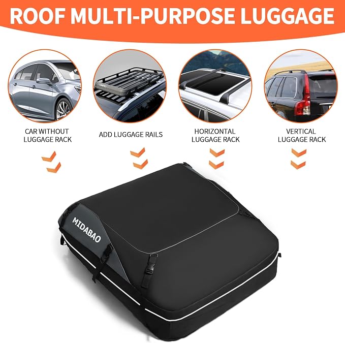 MIDABAO 20 Cubic Waterproof Duty Car Roof Top Carrier-Car Cargo Roof Bag Car - Image 3