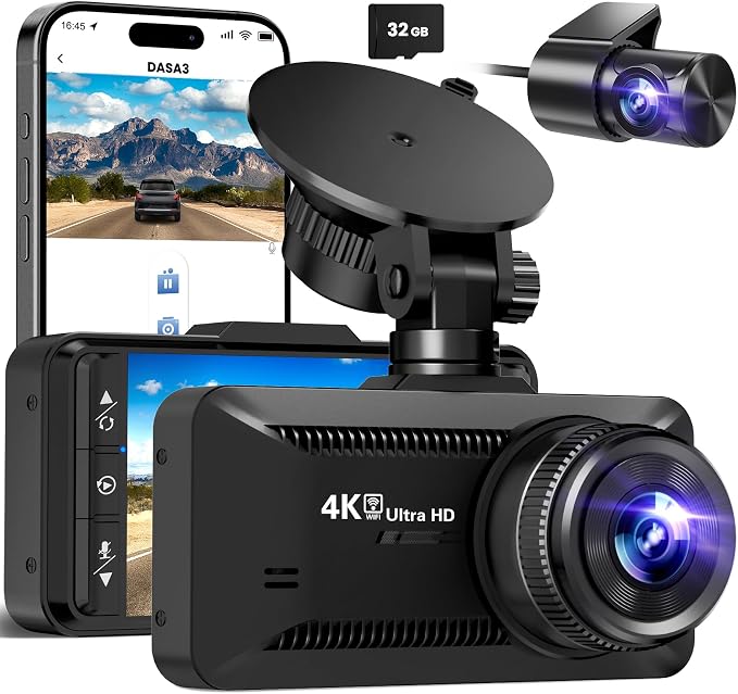 Dash Cam Front and Rear 4K/1080P, Dash Camera by SUVCON
