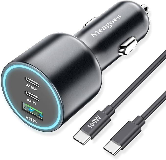 140W USB C Car Charger, Super Fast Charging by Meagoes