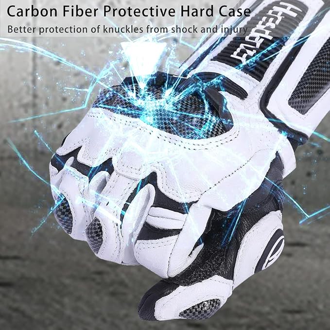 Harssidanzar Leather Motorcycle Gloves - Image 6