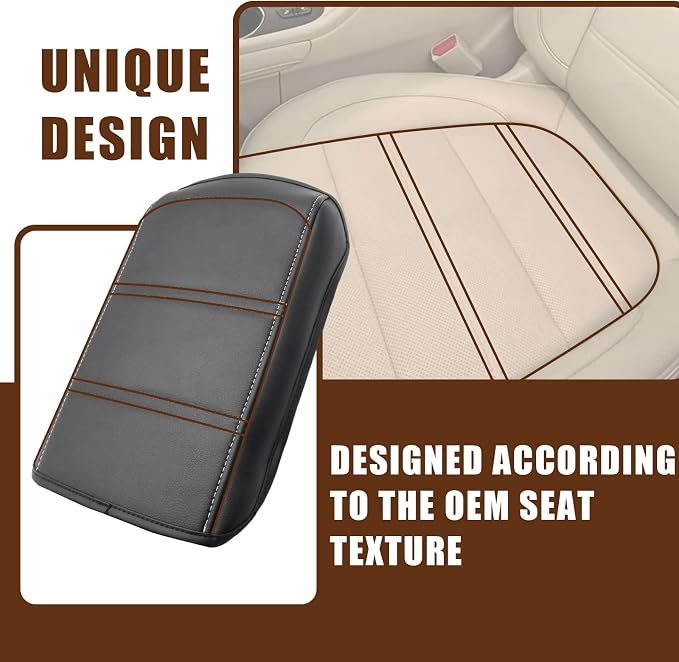 Muslogy for Acadia 2017-2023 Center Console Pad Armrest Cover Vegan Leather - Image 2