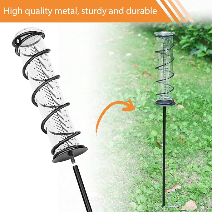 Upgrade Rain Gauge, Detachable Spiral Rain Gauge Outdoor, Rain Measure Gauge - Image 5