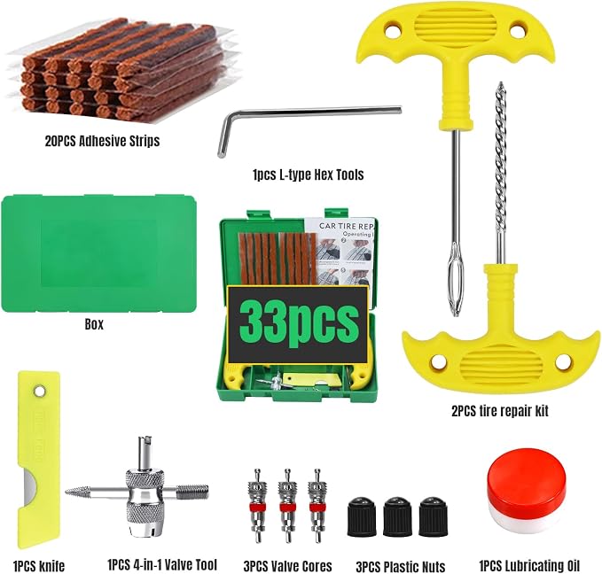 Tire Repair Kit, Universal Tire Repair Tools to Fix Punctures and Plug Flats - Image 2