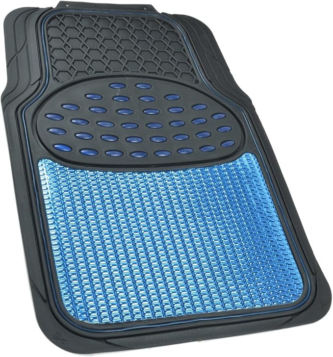 Blue All Weather Heavy Duty Universal Fit Car Floor Mats Interior Liners - Image 2