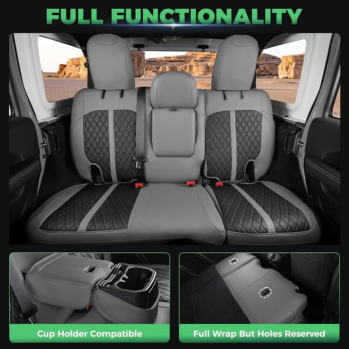 for Jeep Wrangler Seat Covers 4Door JL 2018 2019 2020 2021 2022 2023 2024 2025 - Image 5