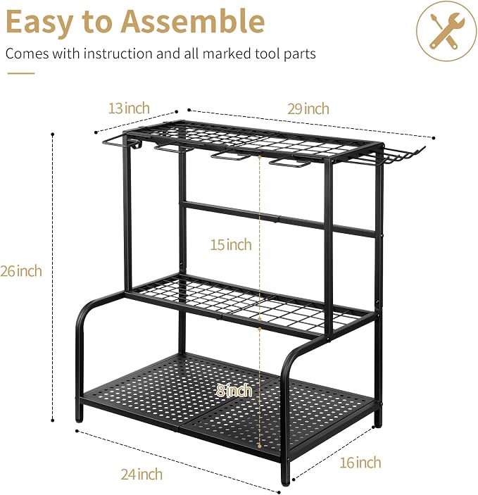Garden Tool Organizer, Large Yard Tool Tower Rack - Image 3