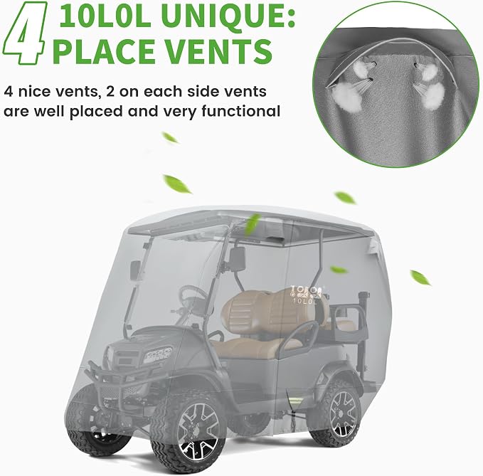 10L0L Heavy Duty Golf Cart Cover - Image 7