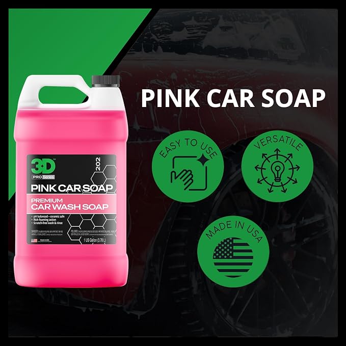 3D Pink Car Soap – 1 Gallon |pH Neutral Car Wash Soap - Image 5