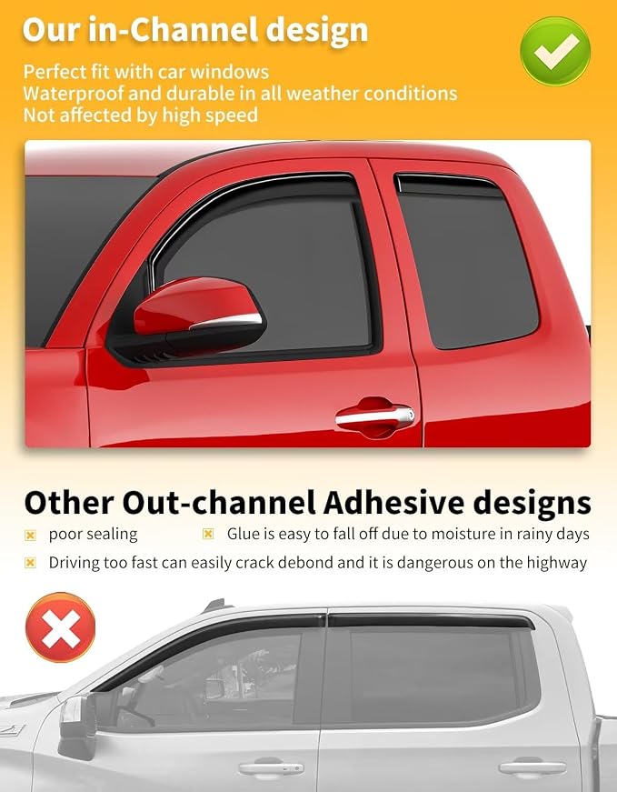 in-Channel Window Rain Guards Fit - Image 6