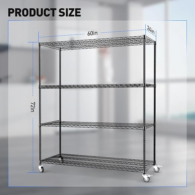 Rengue 4-Tier Wire Shelving - Image 3