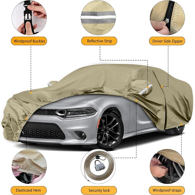 Waterproof Car Covers Replace for 2006-2025 Dodge Charger/Chrysler 300 300C - Image 2