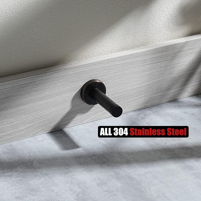 JQK Door Stopper Oil Rubbed Bronze, 304 Stainless Steel Thicken 1mm Sound - Image 5