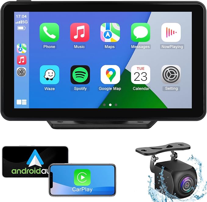Compatible Wireless Apple CarPlay Android Auto Car Screen, 720P Back Camera 7″ by Aonerex