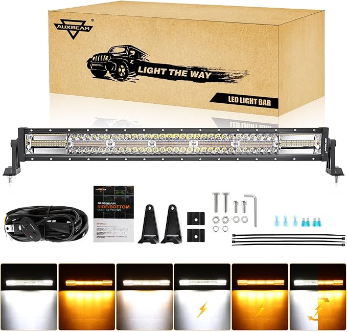 Auxbeam 30 Inch 180W LED Light Bar, 6 Modes Spot Flood Combo Offroad Lighting by Auxbeam