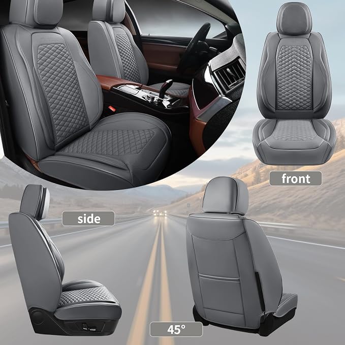2 Packs Car Seat Covers Leather Car Seat Covers Universal Seat Covers - Image 8