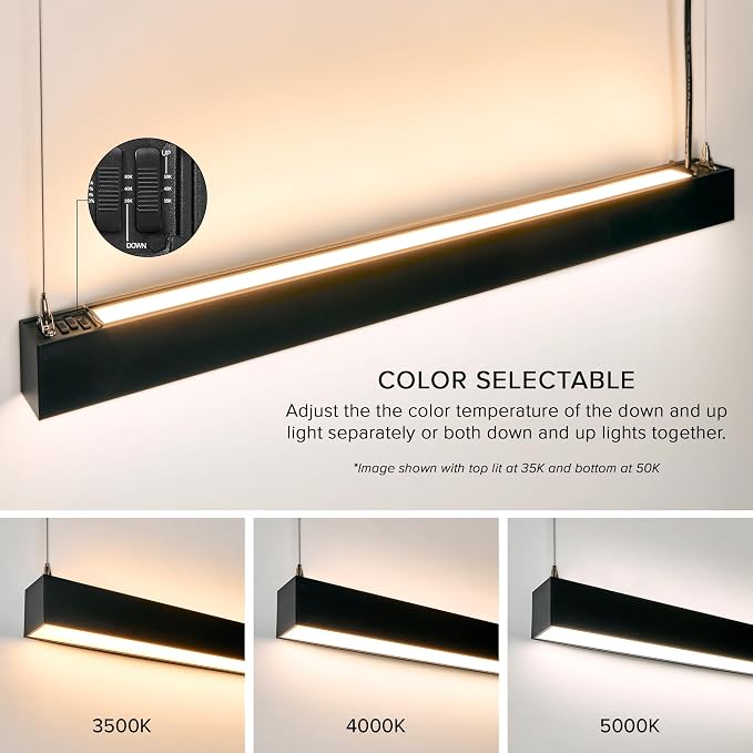 Maxxima 4 ft. LED Black Linear Light, Up and Down Adjustable Light Output - Image 3